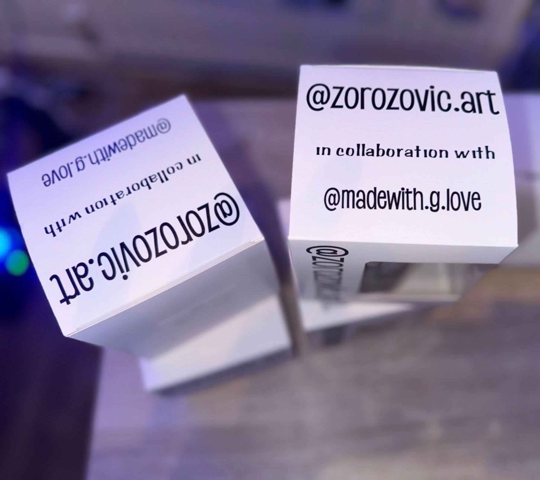 Packaging with company logo and text. Different options available